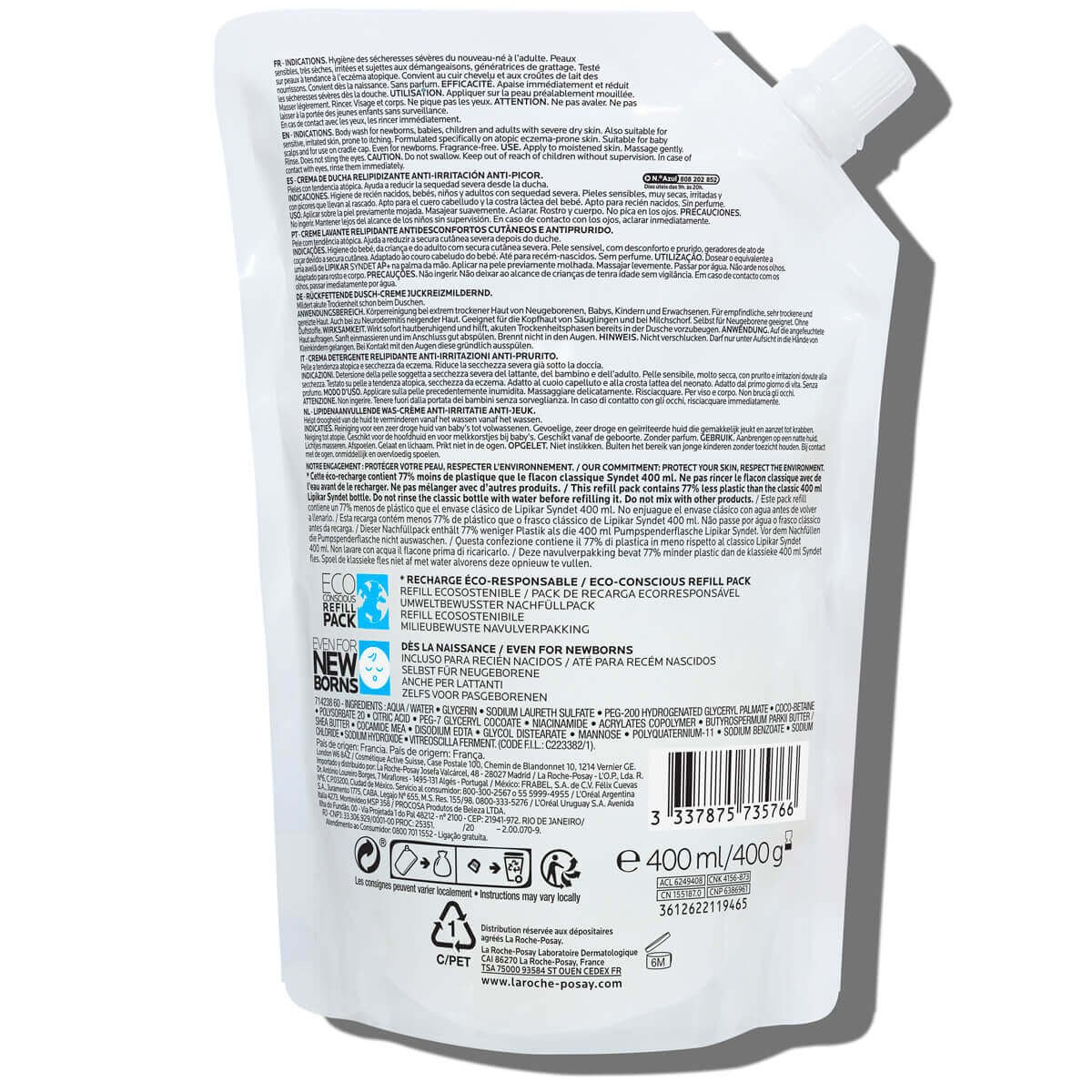 LaRochePosay-Product-Eczema-Lipikar-Eco-conscious-Refill-SyndetAP-400ml-3337875735766-BSS